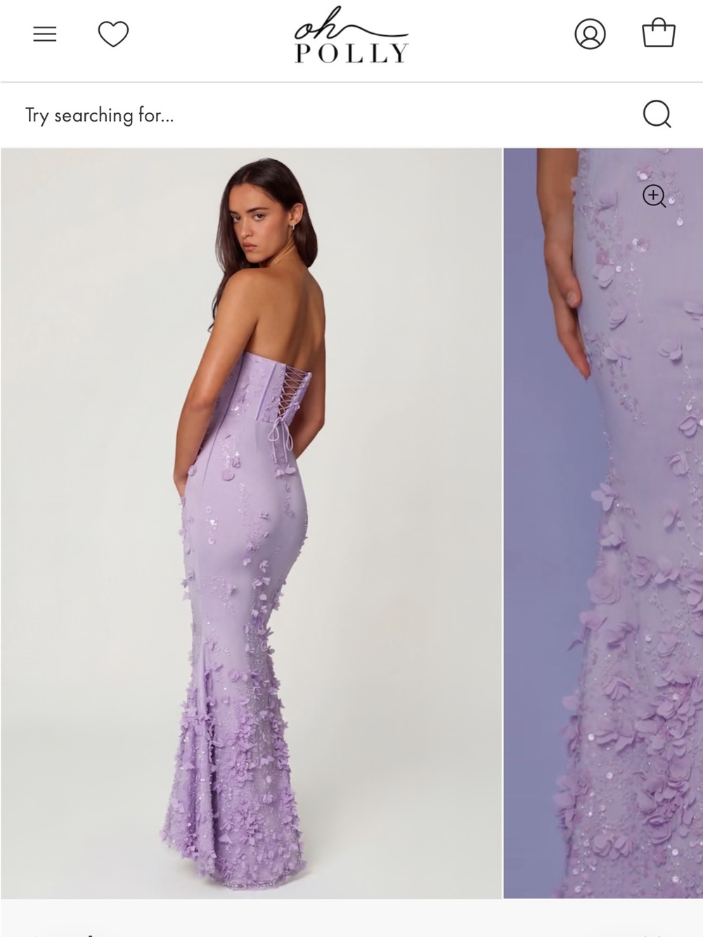 Oh Polly LAVENDER Sequin Floral Maxi Dress